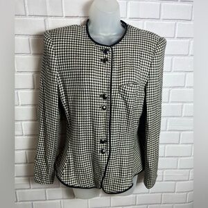KASPER Elegant Black and White Houndstooth Women's Jacket/size 10